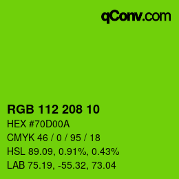 Farbcode: RGB 112 208 10 | qconv.com