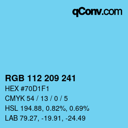 Color code: RGB 112 209 241 | qconv.com