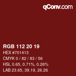 Color code: RGB 112 20 19 | qconv.com