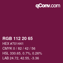 Color code: RGB 112 20 65 | qconv.com