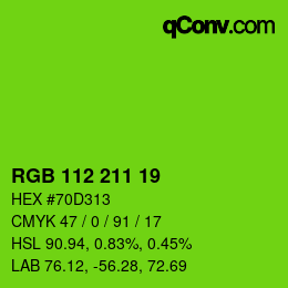 Color code: RGB 112 211 19 | qconv.com