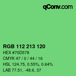 カラーコード: RGB 112 213 120 | qconv.com