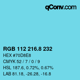 Color code: RGB 112 216.8 232 | qconv.com