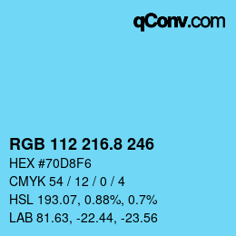 Color code: RGB 112 216.8 246 | qconv.com