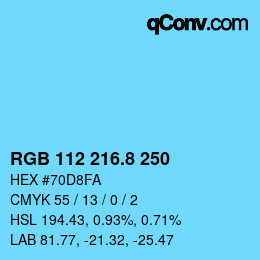 Color code: RGB 112 216.8 250 | qconv.com