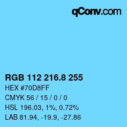 Color code: RGB 112 216.8 255 | qconv.com