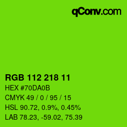 颜色代码: RGB 112 218 11 | qconv.com