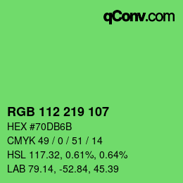 Color code: RGB 112 219 107 | qconv.com