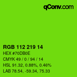 Color code: RGB 112 219 14 | qconv.com