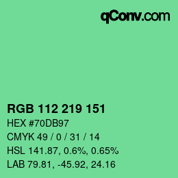 Color code: RGB 112 219 151 | qconv.com