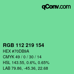 颜色代码: RGB 112 219 154 | qconv.com