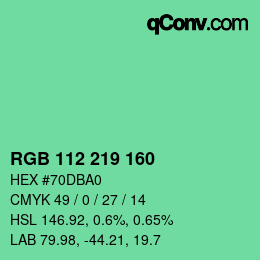 Color code: RGB 112 219 160 | qconv.com