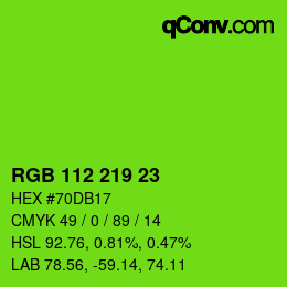 Color code: RGB 112 219 23 | qconv.com