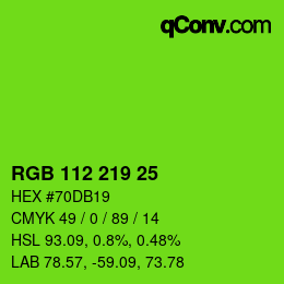 カラーコード: RGB 112 219 25 | qconv.com