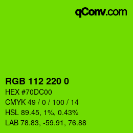Color code: RGB 112 220 0 | qconv.com