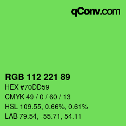 Color code: RGB 112 221 89 | qconv.com