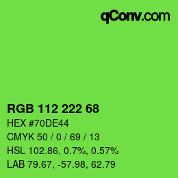 Color code: RGB 112 222 68 | qconv.com