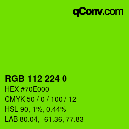 Color code: RGB 112 224 0 | qconv.com