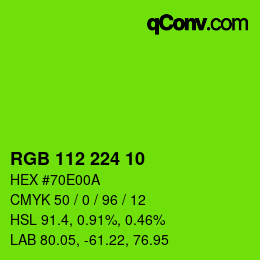 Color code: RGB 112 224 10 | qconv.com