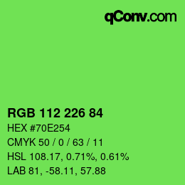Color code: RGB 112 226 84 | qconv.com