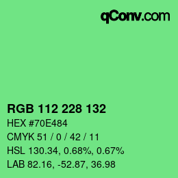 Color code: RGB 112 228 132 | qconv.com
