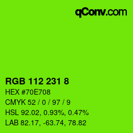 Color code: RGB 112 231 8 | qconv.com