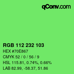 Color code: RGB 112 232 103 | qconv.com