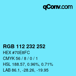 Color code: RGB 112 232 252 | qconv.com