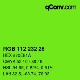 Color code: RGB 112 232 26 | qconv.com