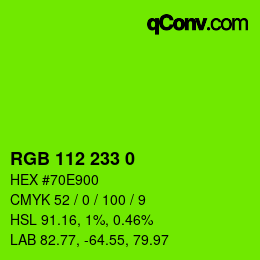 Color code: RGB 112 233 0 | qconv.com