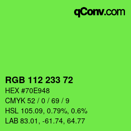 Color code: RGB 112 233 72 | qconv.com