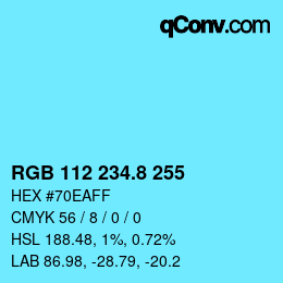Color code: RGB 112 234.8 255 | qconv.com