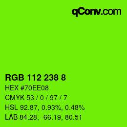 Color code: RGB 112 238 8 | qconv.com