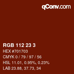 Color code: RGB 112 23 3 | qconv.com