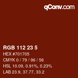 Color code: RGB 112 23 5 | qconv.com