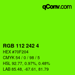 Color code: RGB 112 242 4 | qconv.com