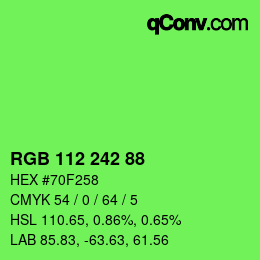Color code: RGB 112 242 88 | qconv.com