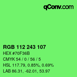 Color code: RGB 112 243 107 | qconv.com