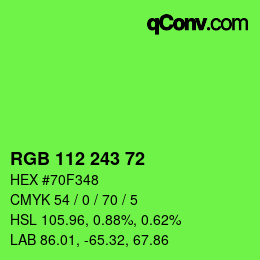 Color code: RGB 112 243 72 | qconv.com
