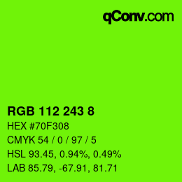 Color code: RGB 112 243 8 | qconv.com
