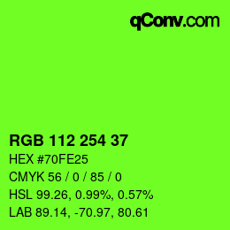 Color code: RGB 112 254 37 | qconv.com