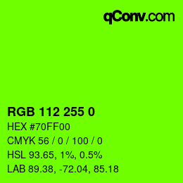 Color code: RGB 112 255 0 | qconv.com