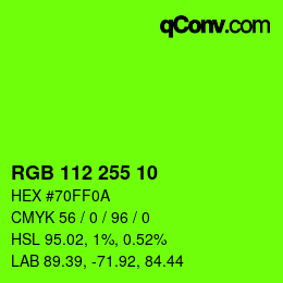 Color code: RGB 112 255 10 | qconv.com