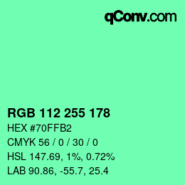 Color code: RGB 112 255 178 | qconv.com