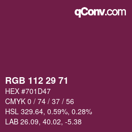 Color code: RGB 112 29 71 | qconv.com