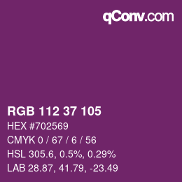 Color code: RGB 112 37 105 | qconv.com