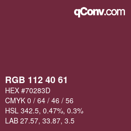 Color code: RGB 112 40 61 | qconv.com