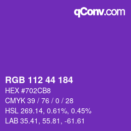 Color code: RGB 112 44 184 | qconv.com