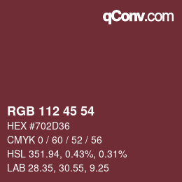 Color code: RGB 112 45 54 | qconv.com