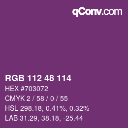 Color code: RGB 112 48 114 | qconv.com